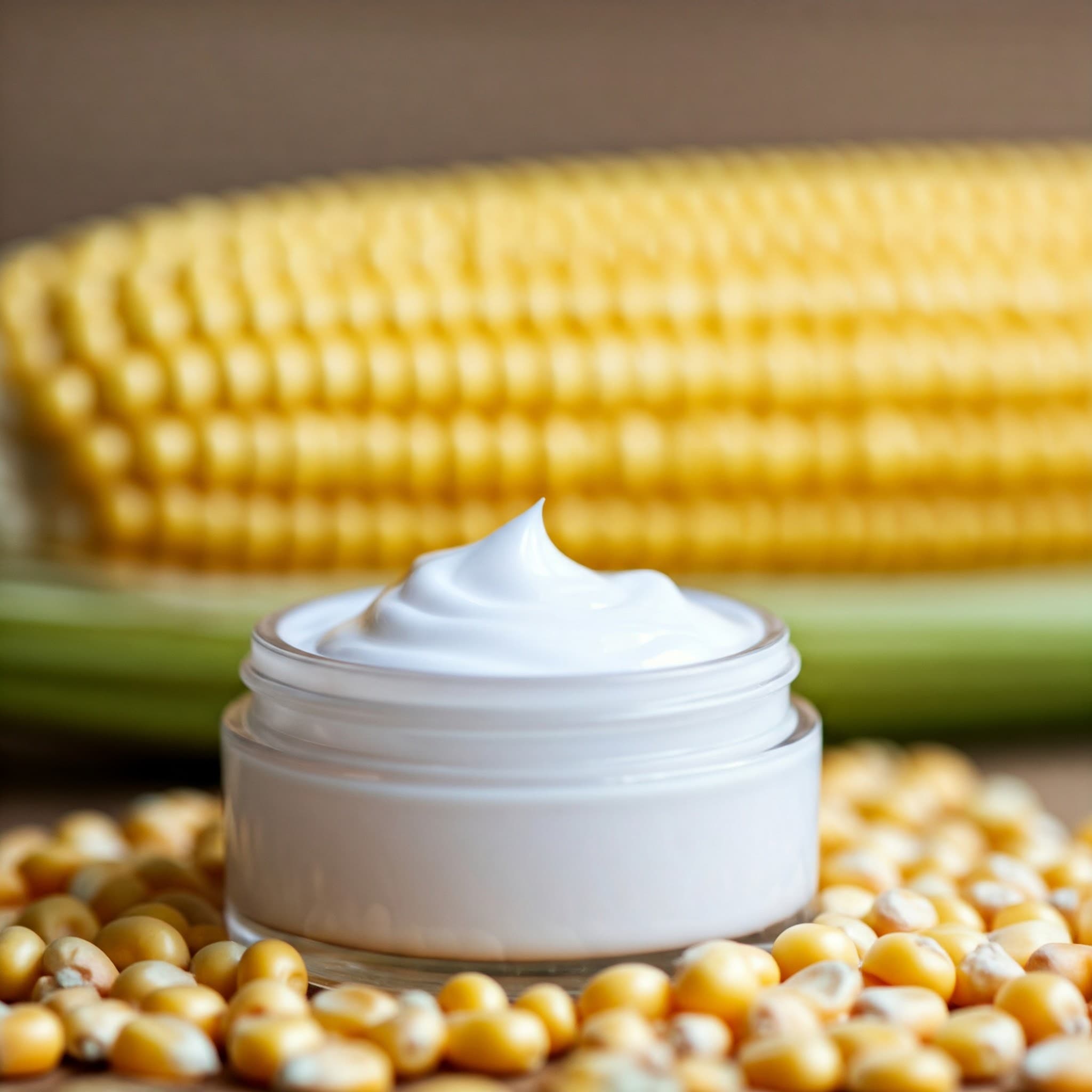 சோளத்தை ஒரு பொருளாகப் பயன்படுத்தி தயாரிக்கப்பட்ட கிரீம் (AI-உருவாக்கப்பட்ட படம்)