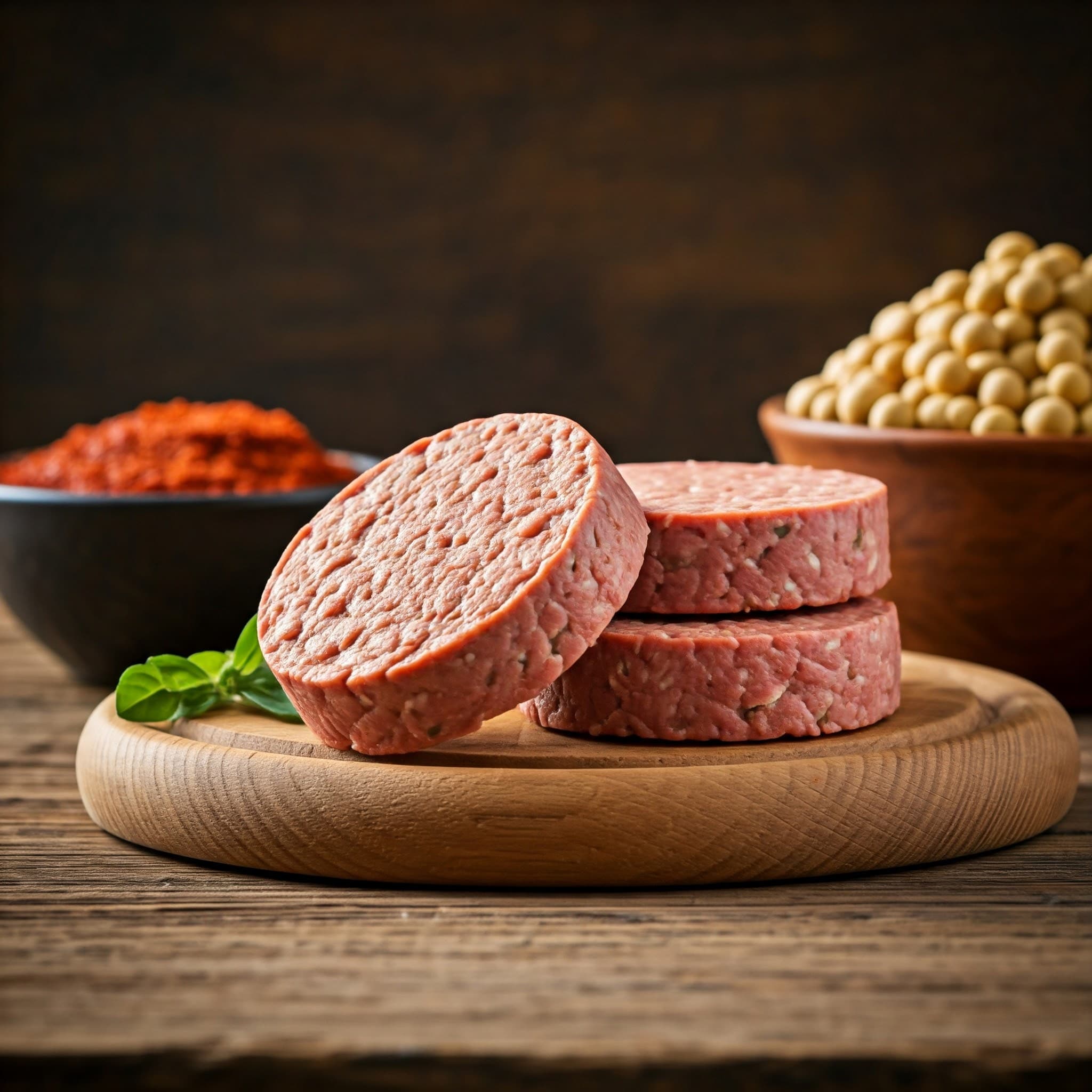 대두를 주요 성분으로 만든 혁신적인 고기 대체 식품 (AI 생성 이미지)