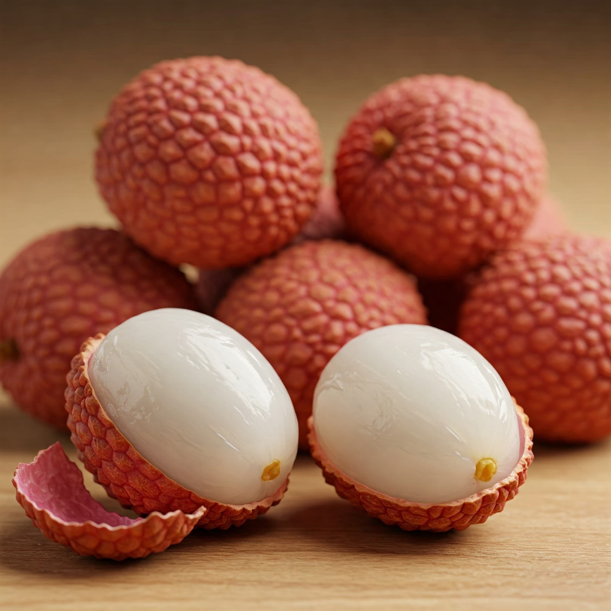 Litchi freschi (immagine generata da IA)