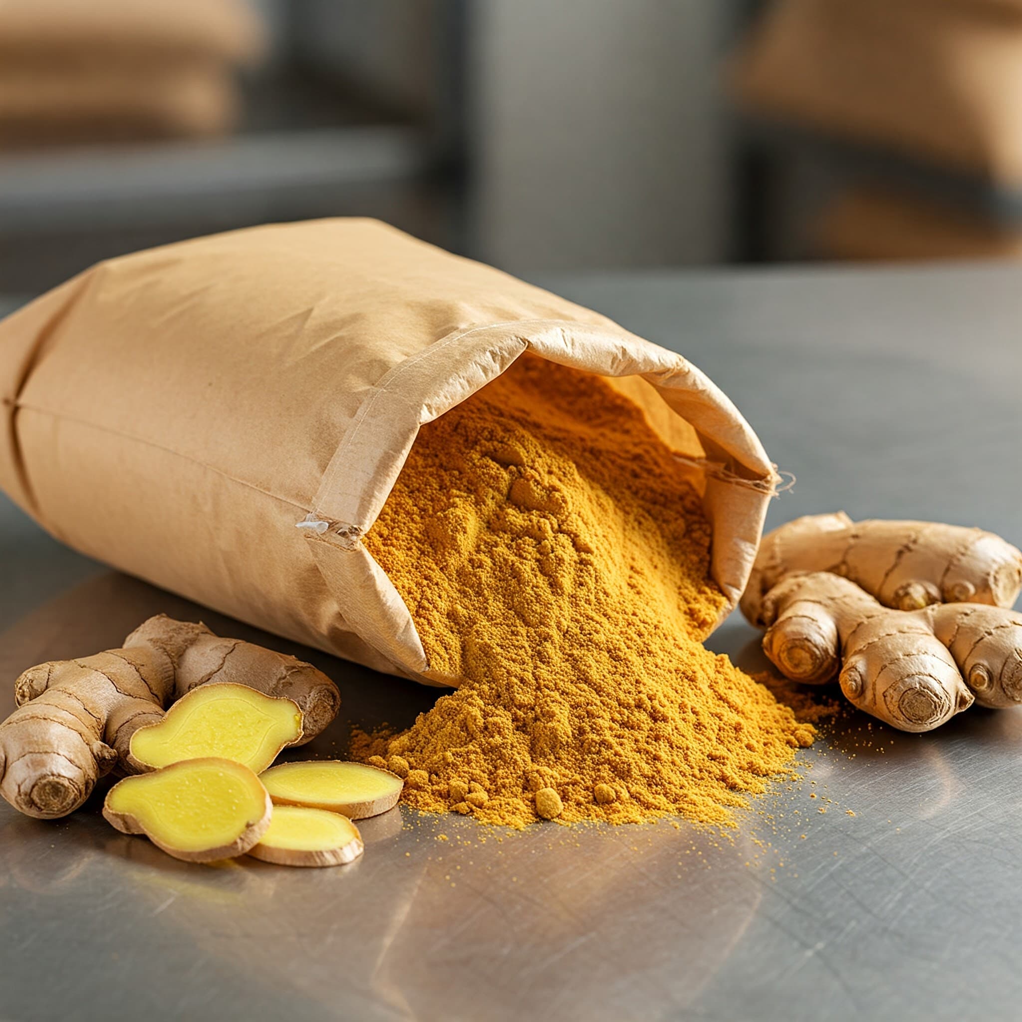 Poudre de gingembre (Image générée par IA)