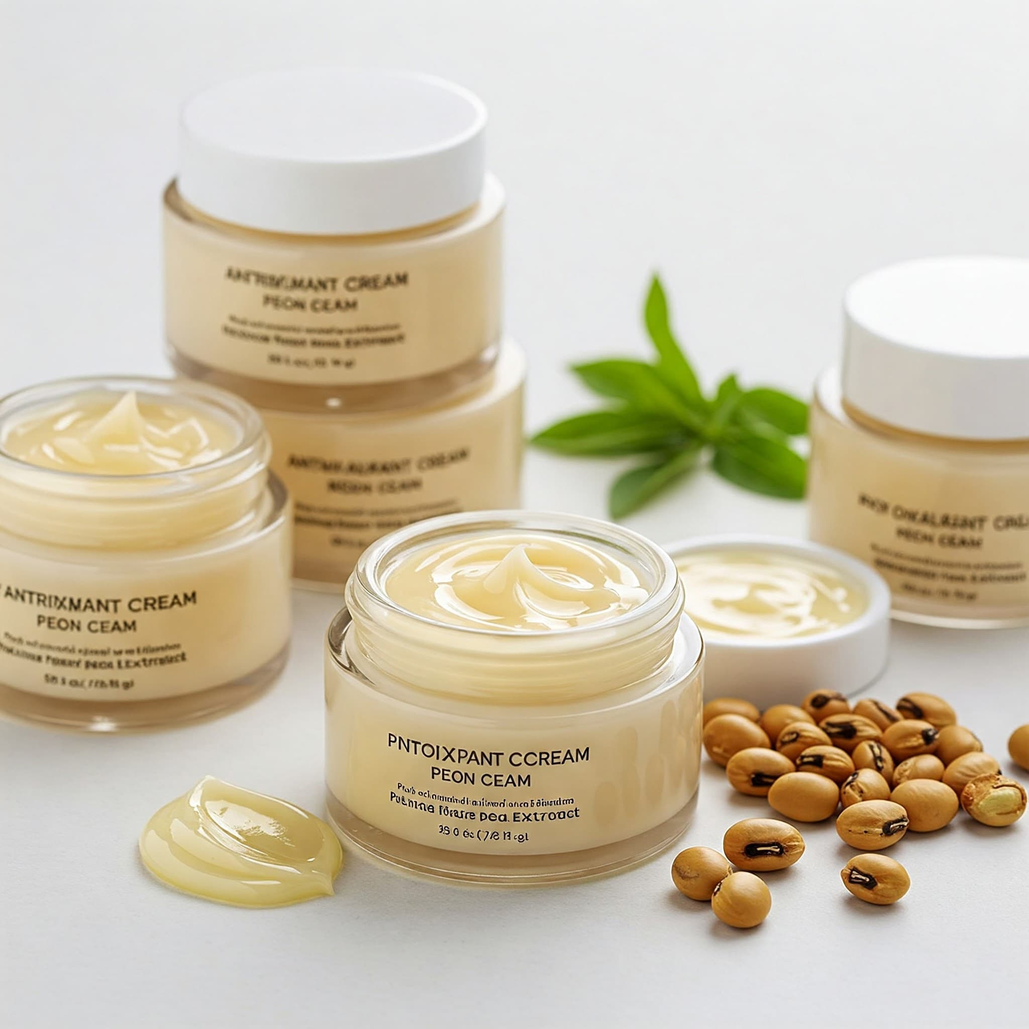 비둘기 완두콩 곡물을 성분으로 사용한 항산화 성분이 풍부한 크림 (AI 생성 이미지)