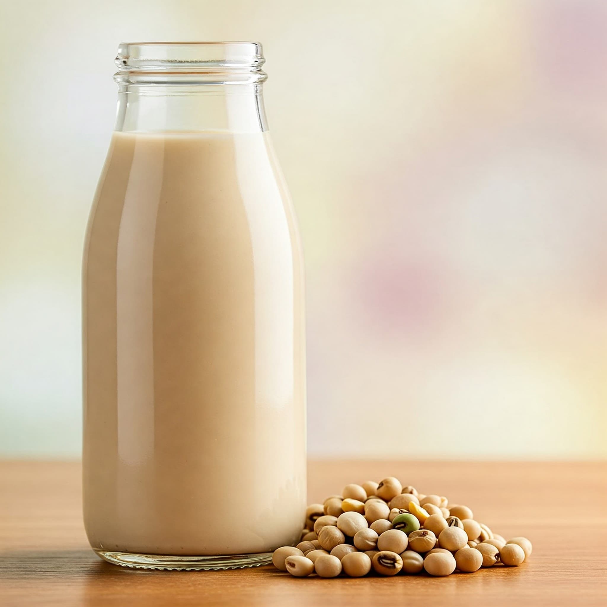 무유제품 식물성 우유 음료로 비둘기 완두콩 곡물을 성분으로 사용함 (AI 생성 이미지)