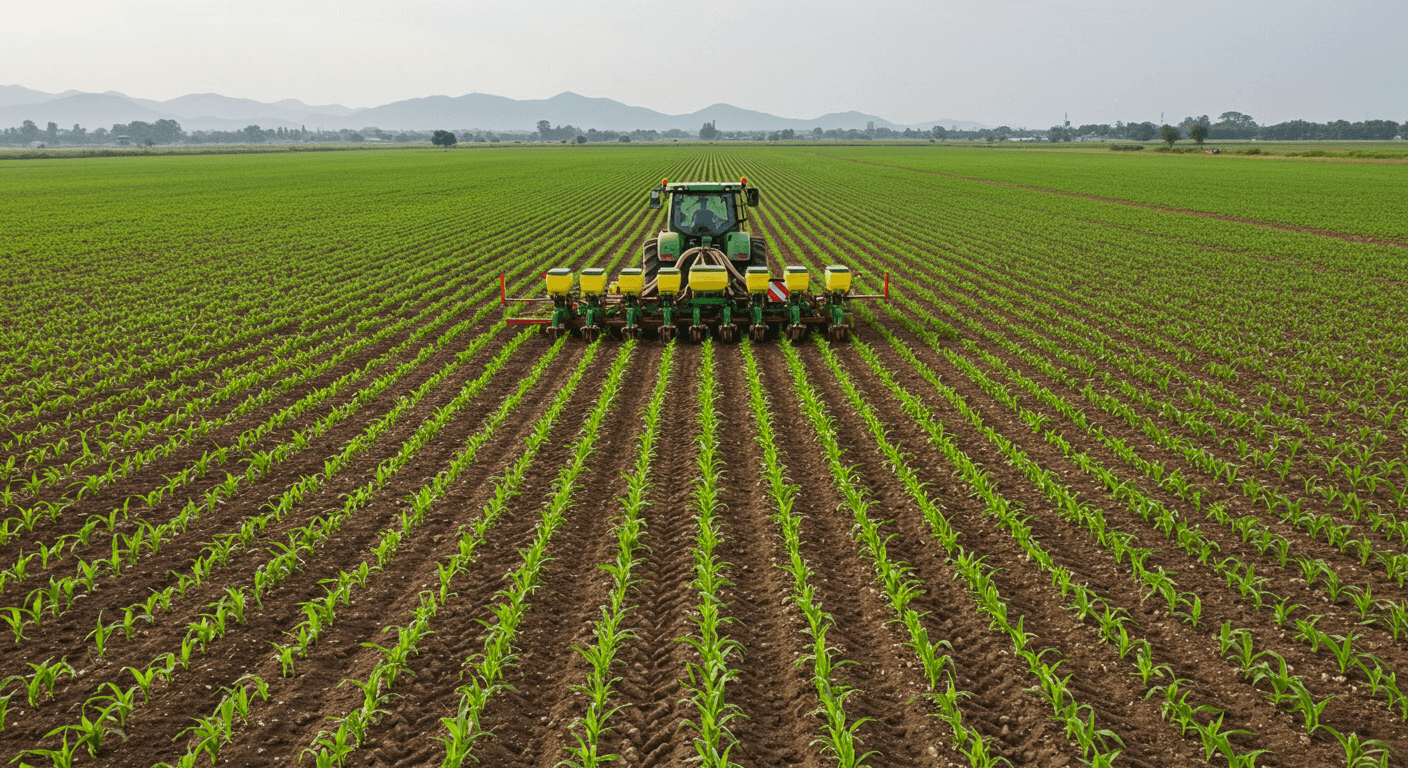Mechanisierte Mais-Operationen in Thailand (KI-generiertes Bild)