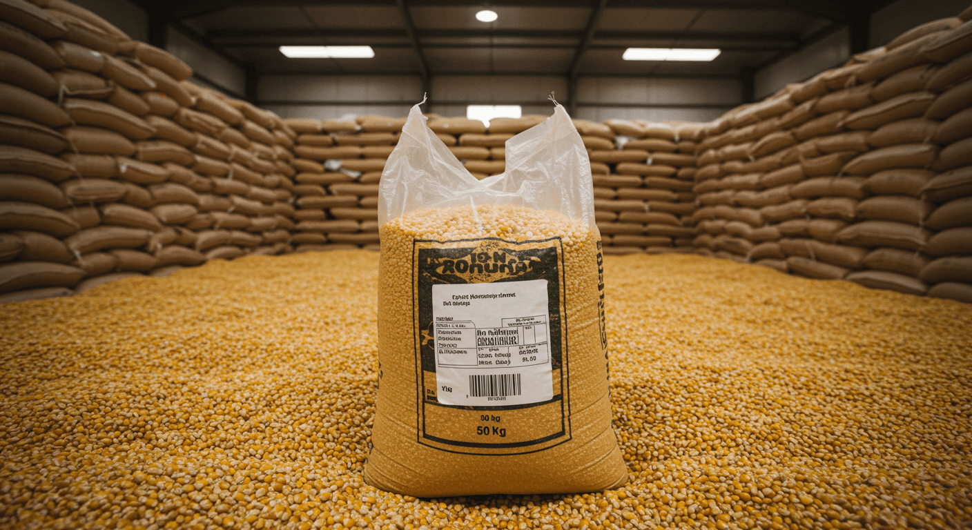 창고에 보관된 옥수수 (AI 생성 이미지).
