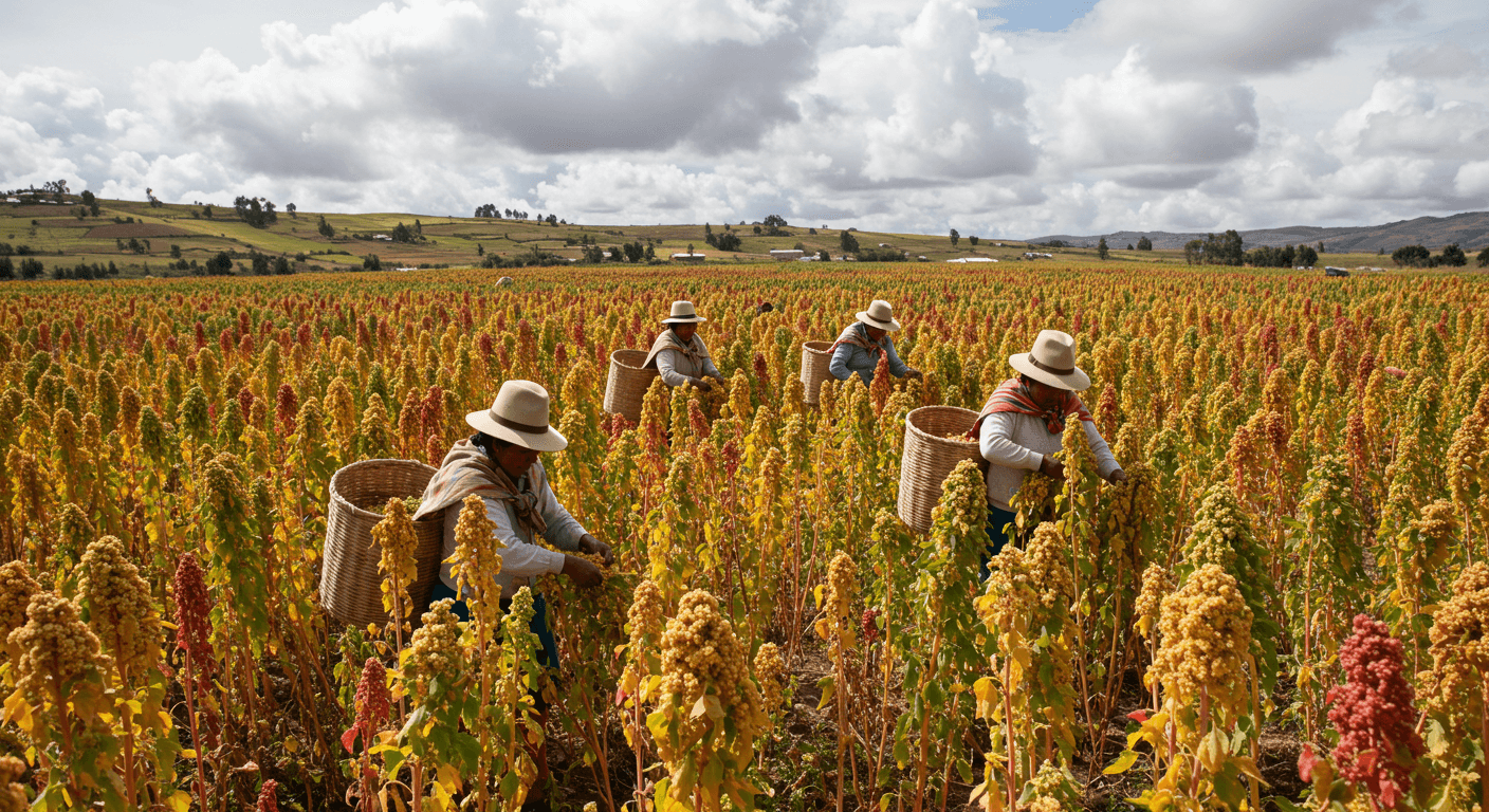 Quinoaernte in Bolivien (KI-generiertes Bild)