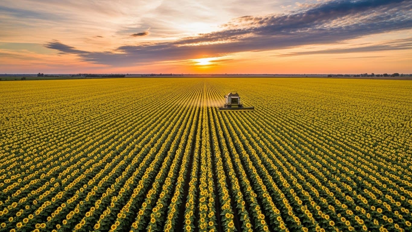 Arjantin'de ayçiçeği tarlaları (yapay zeka tarafından oluşturulmuş görüntü)
