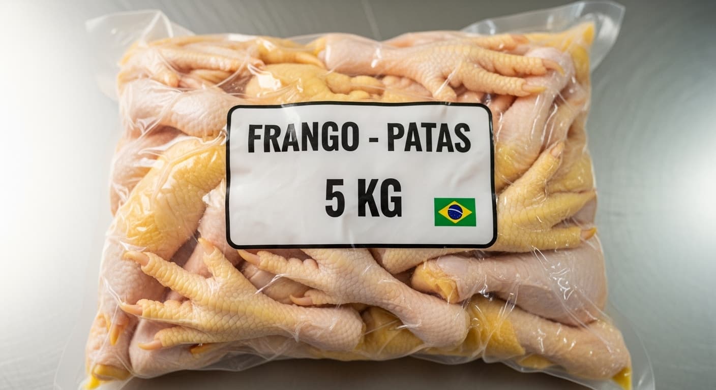 أقدام دجاج برازيلية في كيس وزن 5 كغ (صورة مولدة بالذكاء الاصطناعي)