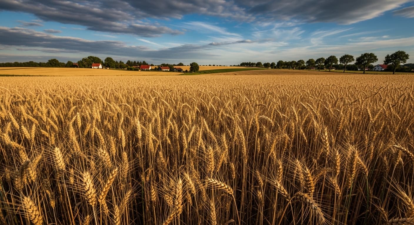 Champ de blé en Allemagne avec du blé mûr (image générée par IA)