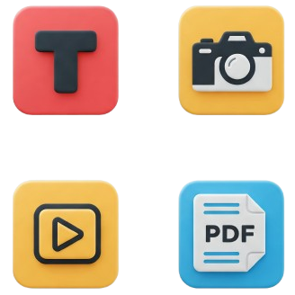 Nhận thông tin chuyên sâu bằng cách phân tích nhiều loại tệp khác nhau: văn bản, ảnh, video và PDF. Tất cả tập trung vào một chủ đề.